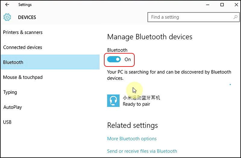 Tắt và bật lại nút Bluetooth để Reset lại. 